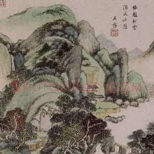 清代 王鉴《王鉴仿宋元山水图册》国画山水作品图片赏析
