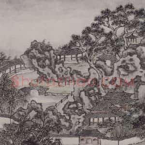 清代 董诰《董诰姑苏名胜图册》国画山水作品图片赏析