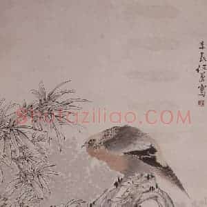 清代 任薰《任薰花鸟图屏》国画花鸟作品图片赏析