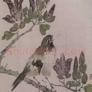 清代 任薰《任薰翎毛花卉图册》国画花鸟作品图片赏析