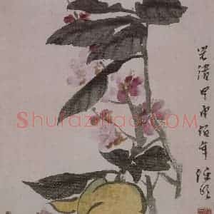 清代 任颐《任颐花果图册》国画花鸟作品图片赏析