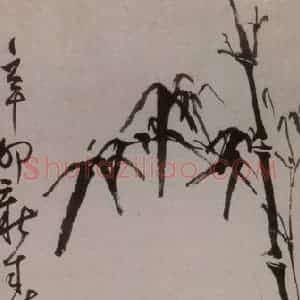 1951年 李苦禅《李苦禅竹枝鹌鹑图轴》国画花鸟作品图片赏析