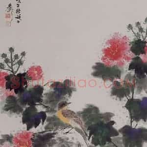 1978年 谢稚柳《谢稚柳花鸟图轴》国画花鸟作品图片赏析