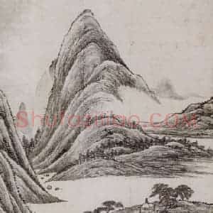 清代 董邦达《董邦达松亭飞瀑图轴》国画山水作品图片赏析
