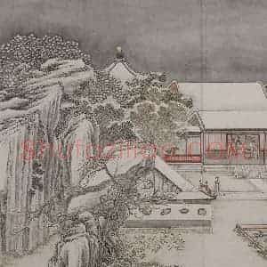 清代 姚文瀚《姚文瀚楼阁图轴》国画综合作品图片赏析