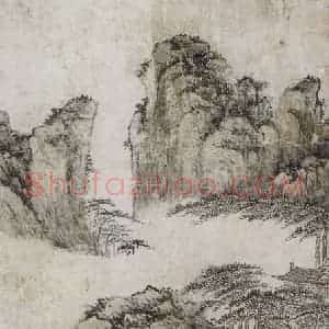 清代 钱维城《钱维城松岩古寺图轴》国画山水作品图片赏析