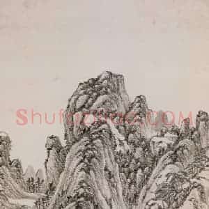 清代 徐扬《徐扬奇峰俊秀图轴》国画山水作品图片赏析