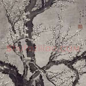 清代 罗聘《罗聘冬月繁梅图轴》国画花鸟作品图片赏析