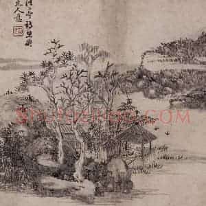 清代 弘旿《弘旿山水图册》国画山水作品图片赏析