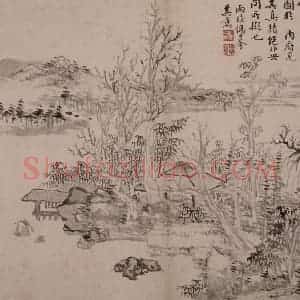 清代 弘旿《弘旿山水图册》国画山水作品图片赏析
