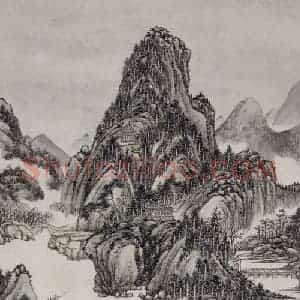 清代 弘旿《弘旿溪阁含漪图轴》国画山水作品图片赏析