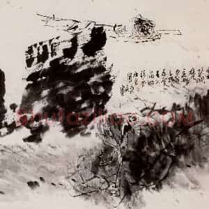 1988年 方增先《西风吹老洞庭波》国画综合作品图片赏析