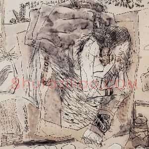 1995年 方增先《有客自远方来》国画综合作品图片赏析
