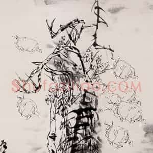 1998年 方增先《秋牧图》国画综合作品图片赏析