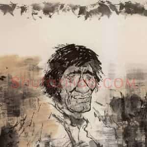 2000年 方增先《藏民半身像》国画人物作品图片赏析