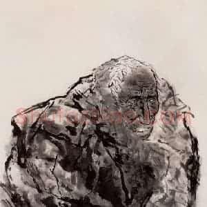 2005年 方增先《冬尽》国画人物作品图片赏析