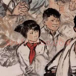 1964年 方增先《说红书》国画综合作品图片赏析