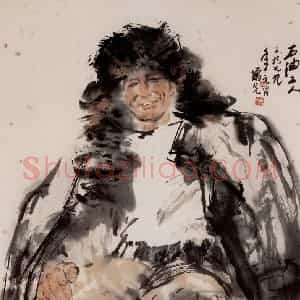 1979年 方增先《石油工人》国画人物作品图片赏析