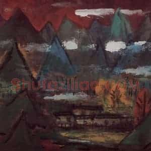 70年代 林风眠《风景》国画山水作品图片赏析