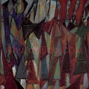 1978年 林风眠《群舞》国画人物作品图片赏析