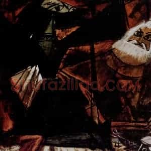 1989年 林风眠《屈原》国画人物作品图片赏析