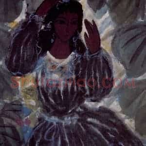 1989年 林风眠《夏》国画人物作品图片赏析