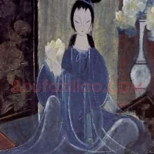 60年代 林风眠《仕女》国画人物作品图片赏析