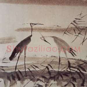1960年 林风眠《双雏》国画花鸟作品图片赏析
