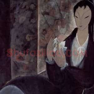 60年代 林风眠《小白花》国画人物作品图片赏析