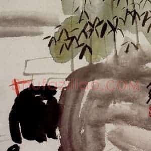 1936年 林风眠《竹林》国画山水作品图片赏析