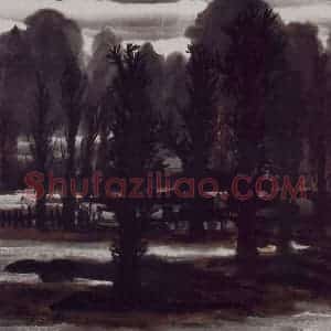 1957年 林风眠《古树萧寺》国画山水作品图片赏析