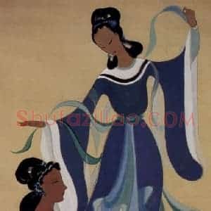 50年代 林风眠《舞》国画人物作品图片赏析