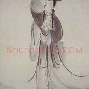 50年代 林风眠《仕女》国画人物作品图片赏析