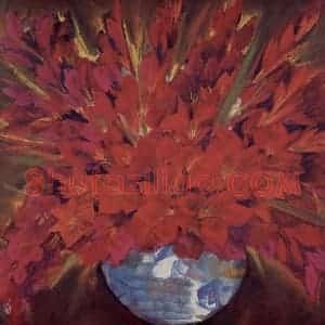 1961年 林风眠《菖兰》国画花鸟作品图片赏析