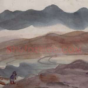 约40年代 林风眠《山》国画山水作品图片赏析
