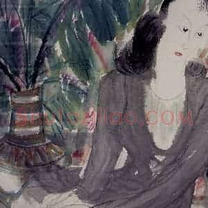 40年代 林风眠《仕女》国画人物作品图片赏析