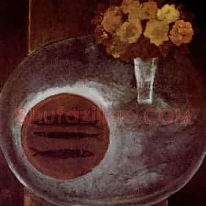 1951年 林风眠《黄龙鱼盘》国画花鸟作品图片赏析