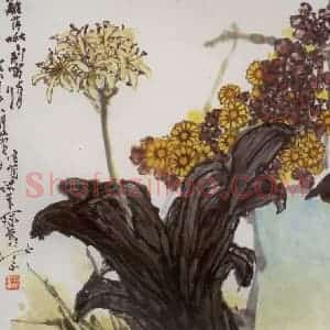 1993年 高冠华《篱落啾啾》国画花鸟作品图片赏析