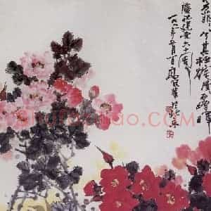 1981年 高冠华《月月红》国画花鸟作品图片赏析