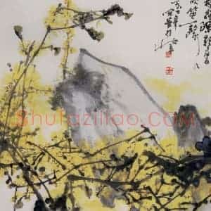1987年 高冠华《梅花疏影》国画花鸟作品图片赏析