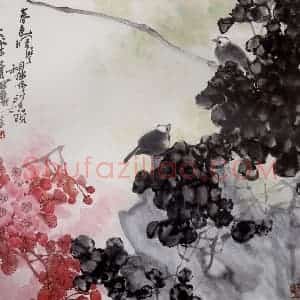 1989年 高冠华《春色绸缪、相伴依依》国画花鸟作品图片赏析