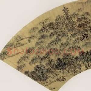 明代 钱贡《虎丘塔影图》国画山水作品图片赏析