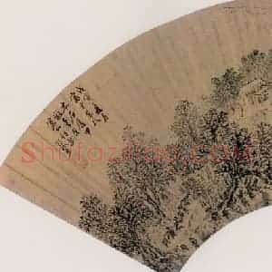 明代 张宏《寒山行旅图》国画山水作品图片赏析