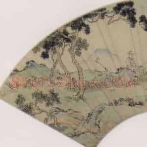 清代 柳遇《春尽登山图》国画山水作品图片赏析
