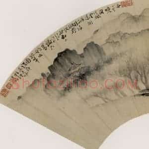 清代 高其佩《春柳烟霭图》国画山水作品图片赏析