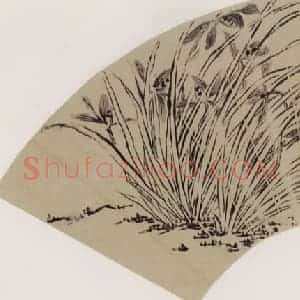 清代 金农《双勾兰花》国画花鸟作品图片赏析