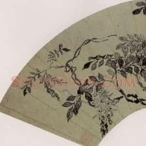 清代 闵贞《藤花》国画花鸟作品图片赏析