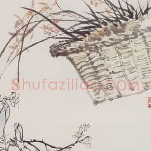 1959年 潘天寿《百花齐放图轴》国画花鸟作品图片赏析