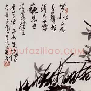 1960年 潘天寿《秃笔兰石图轴》国画山水作品图片赏析