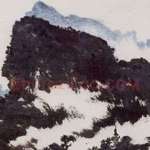 1961年 潘天寿《雨后千山铁铸成图轴》国画山水作品图片赏析